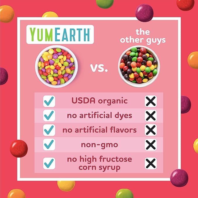YumEarth Organic Giggles Chewy Candy - Allergy Friendly (Top 9 Free), No Artificial Dyes or Flavors, Non GMO, Gluten Free, Vegan Candy Snacks - 5 Ounce Bag (Pack of 6)