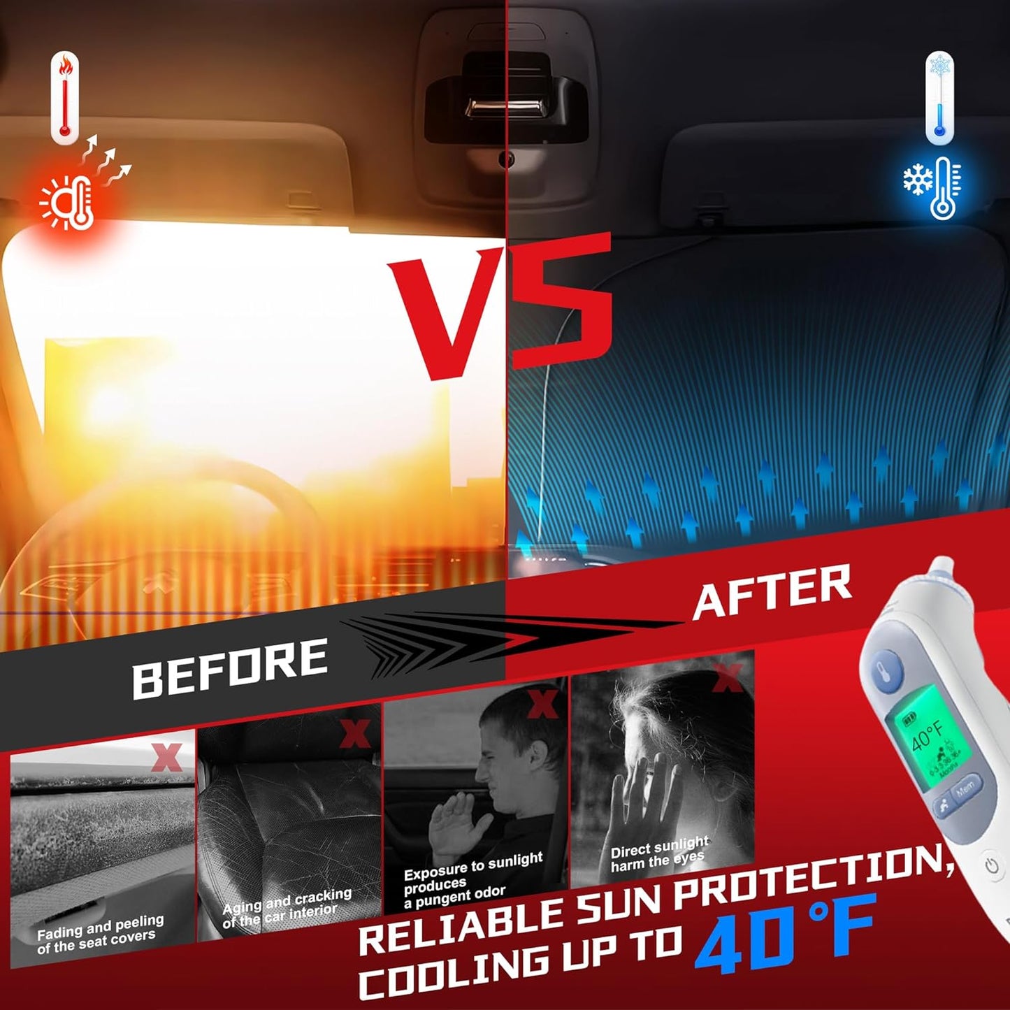 Windshield Sun Shade for 2021-2025 KIA K5 Foldable Sun Sunshade for Car Front Window Blocks UV Rays and Heat Automotive Interior Protector Custom Fit Accessories