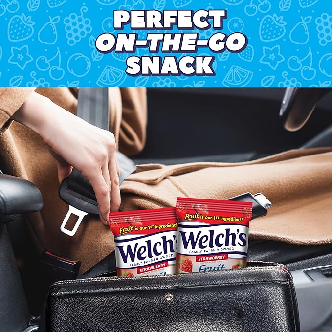 Welch's Fruit Snacks, Strawberry Snack Box, Gluten Free, 5oz Snack Packs (Pack of 12)
