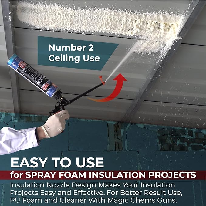 Spray Polyurethane Foam Gun Nozzles Precision for Vertical and Horizontal Ceiling Foam Applications, Replacement Tips, Reusable Sealed Small Red Nozzles for Construction Insulation (12 Pack)