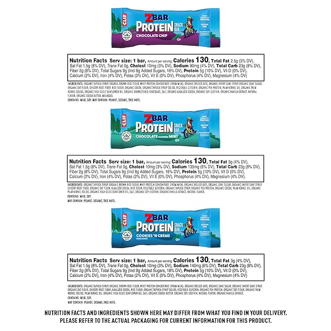 Zbar and Zbar Protein - Variety Pack - Made with Organic Oats - Non-GMO - Soft-Baked Energy Snack Bars and Crispy Protein Bars, School Snacks (16 Pack)