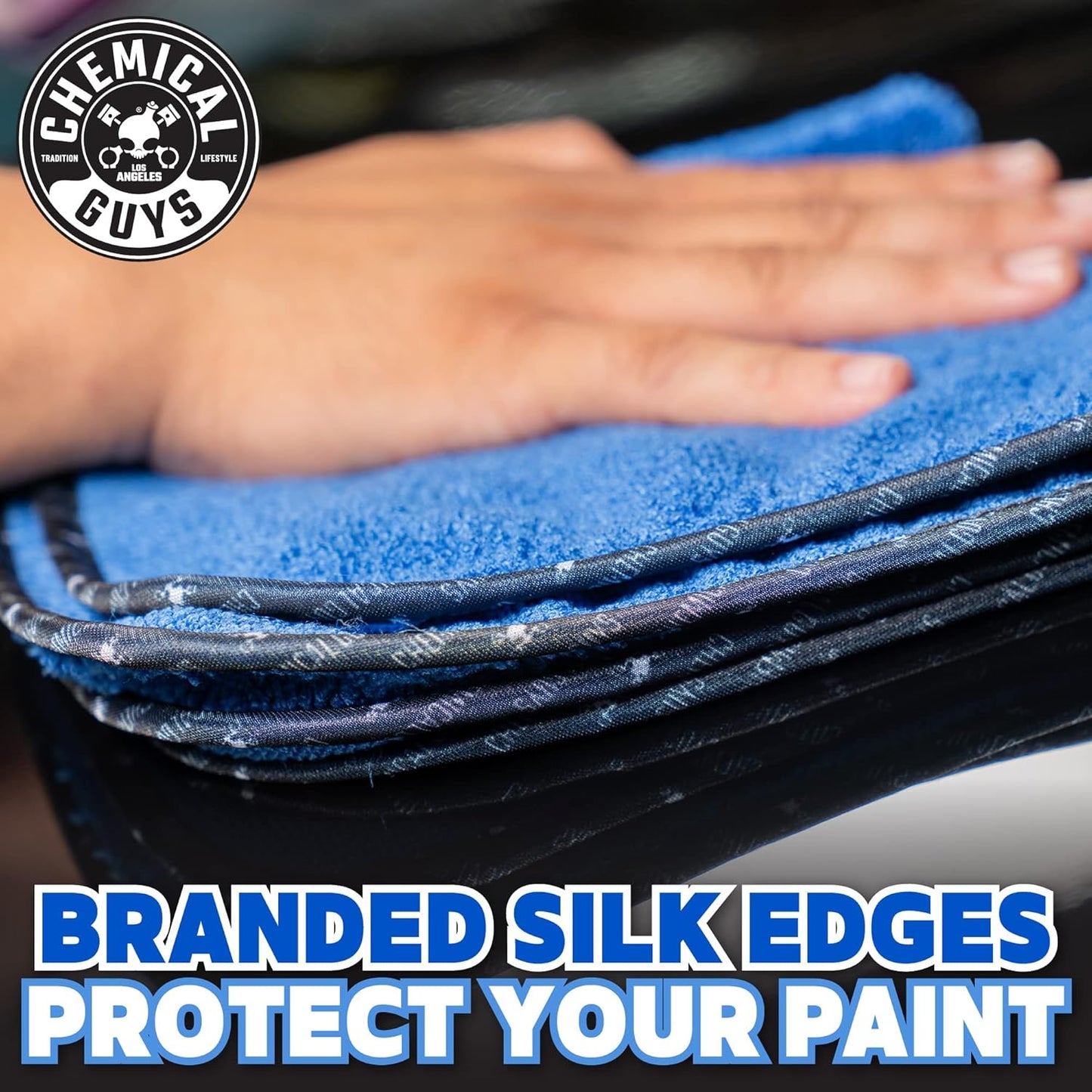 Chemical Guys MIC110003 Professional Grade Premium Microfiber Towels, Blue (16 Inch x 16 Inch) (Pack of 3) - Safe for Car Wash, Home Cleaning & Pet Drying Cloths