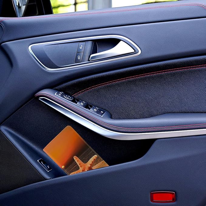 Leather Car Registration and Insurance Card Holder, Car Document Holder for Cards License with Magnetic Shut(Orange)
