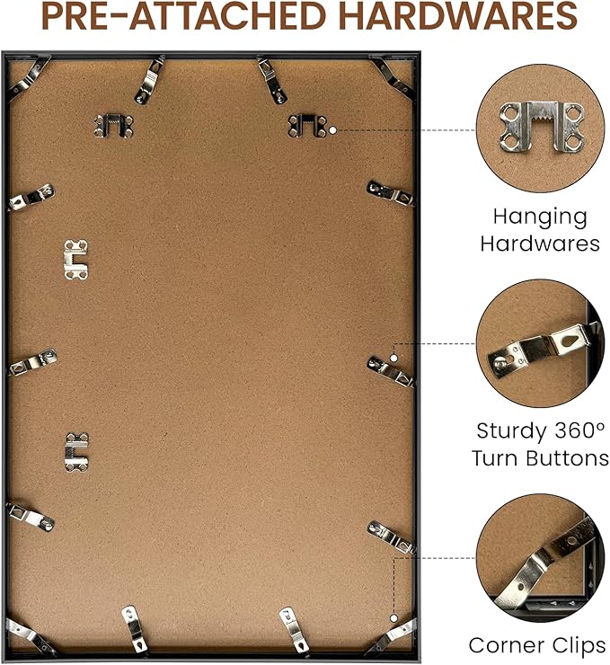 Heimlove 15x22 Metal Picture Frame,Black Aluminum Photo Frames-Real Tempered Glass,Wall Gallery Poster Puzzles Artwork frame Mounting Horizontally or Vertically Decor for Wall-1Pack