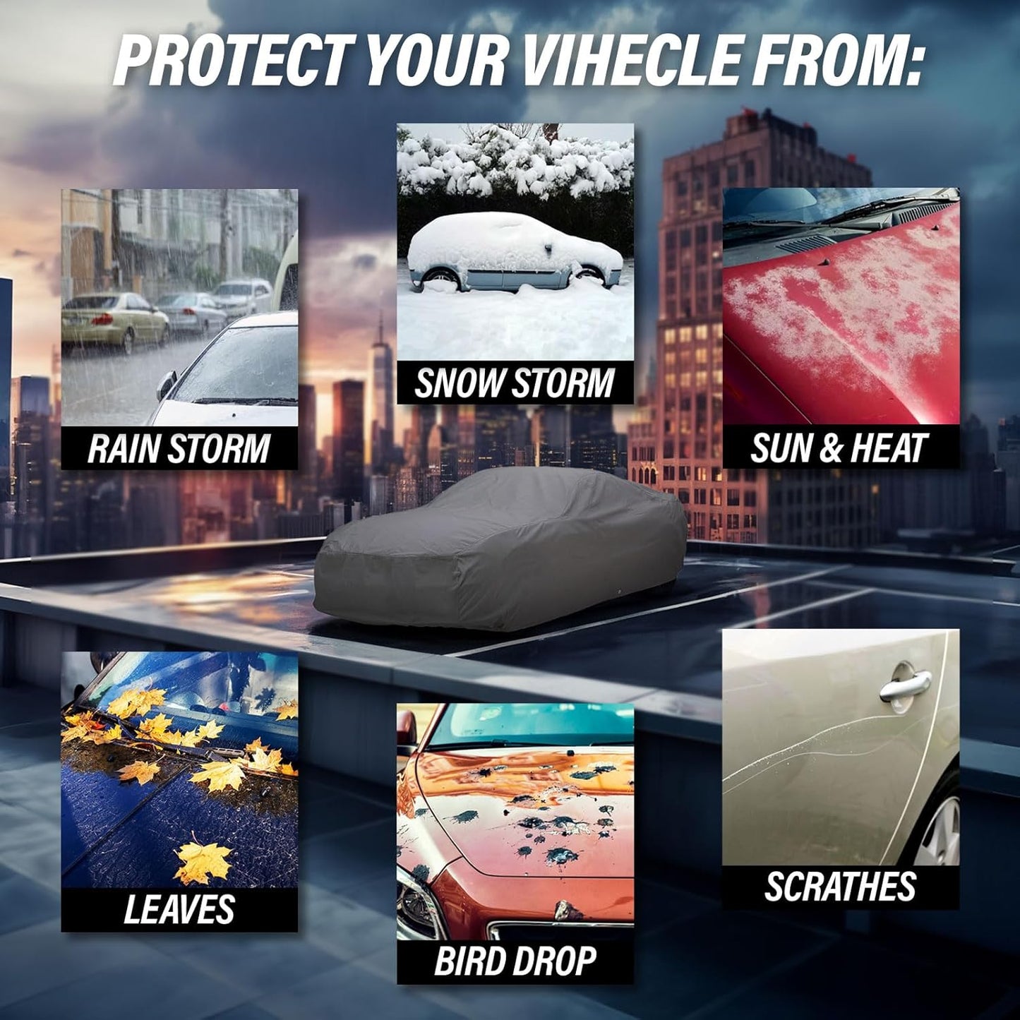 Supreme Full Car Cover - Semi Custom Fit for Chevrolet Tahoe 4-Door SUV (2000-2006) | All-Weather Protection: Waterproof, Dustproof, Windproof, UV-Resistant | Includes Accessories