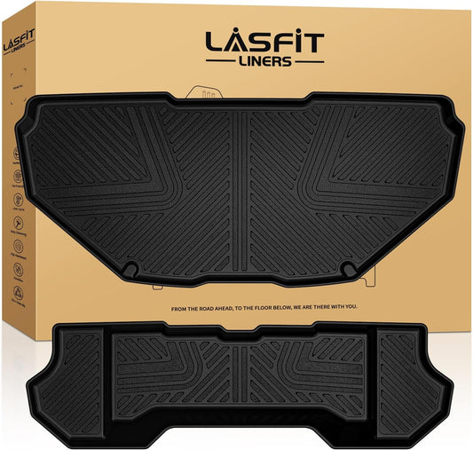 LASFIT Front Trunk Mats for Rivian R1T & Rivian R1S 2024 2023 2022, All Weather Frunk Mats TPE Front & Rear Cargo Liner Custom Fit R1T & R1S Cargo Mat Black, Tasteless, Durable and Easy to Clean
