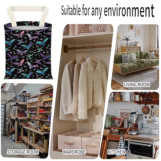 Car Garbage Can, Seat Back Hanging Cute Car Trash Can Bag, Car Organizer and Storage Bag for Travelling, Outdoor Cute Colorful Bats