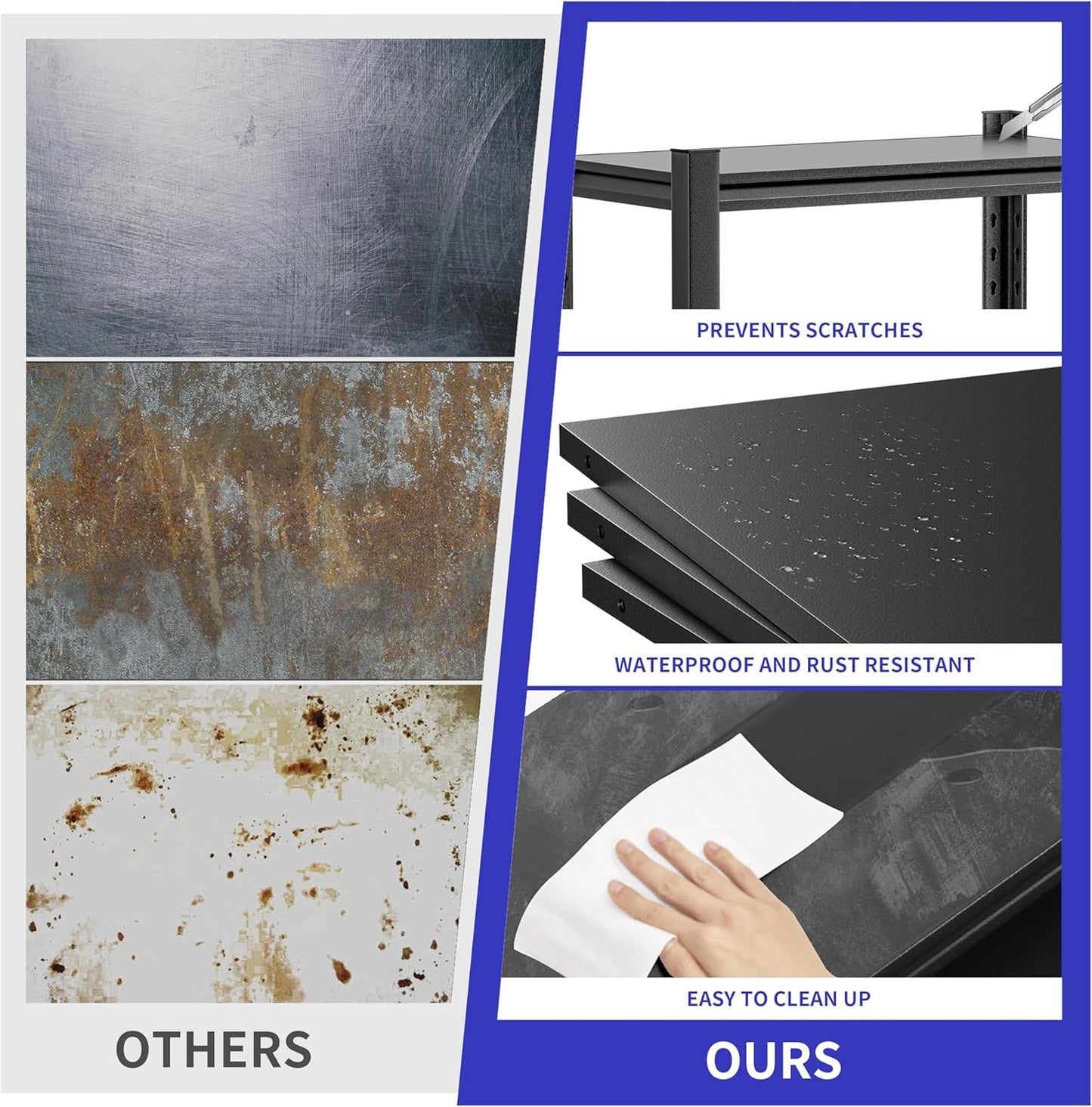 Garage Shelving Unit,78"*40"*16"Thickened Metal Shelving Units for Garage Storage Shelves Adjustable Shelves,5 Tier Industrial Shelving Shelf Metal Shelves for Storage for Warehouse Basement