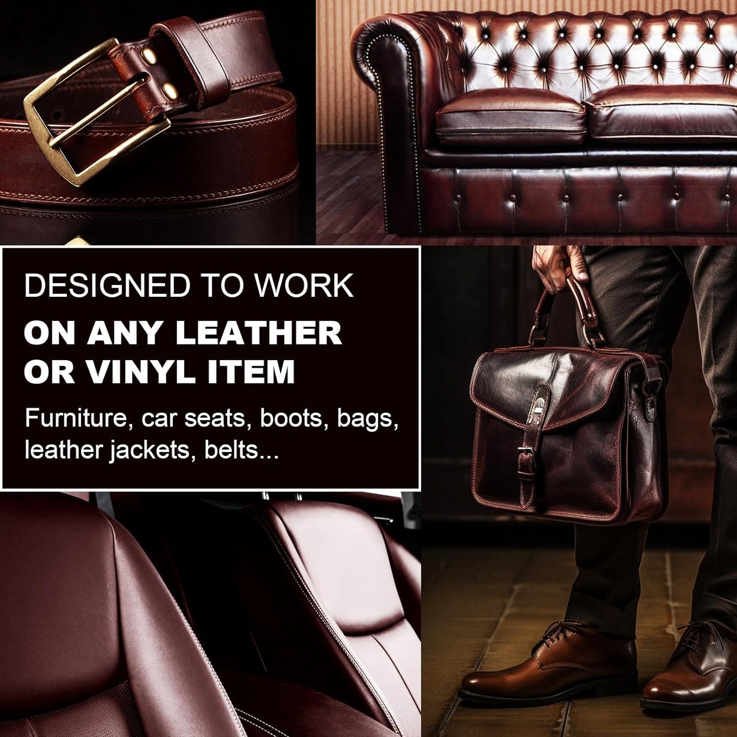 Gray Leather Recoloring Balm, 12oz Leather Color Restorer for Couches, Leather Repair Kit for Furniture, Leather Dye for Leather Fade, Leather Repair Restore car seat