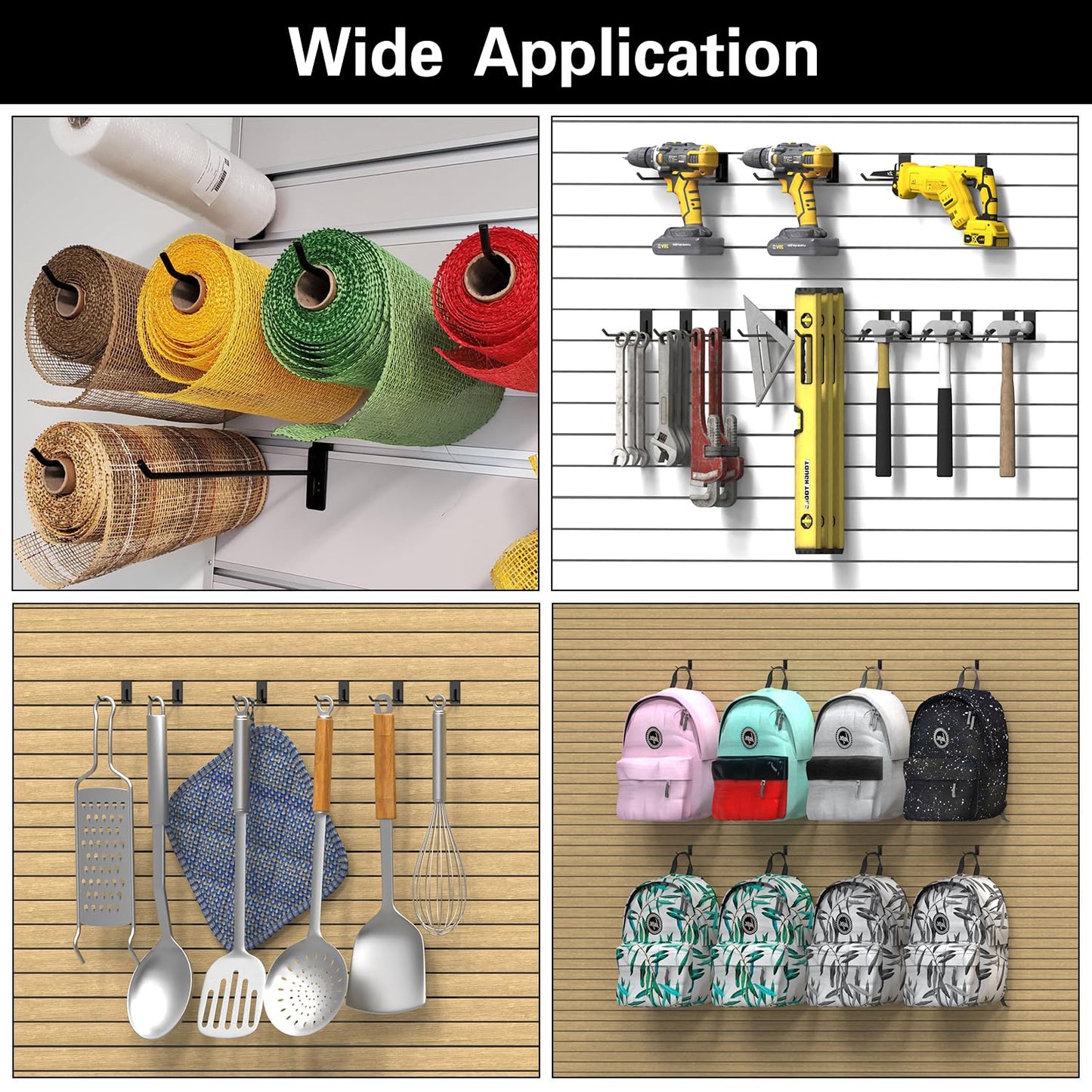 3-H Slatwall Accessories 30 Pack, 6 Inch Slatwall Hooks & Hangers, Heavy Duty Slat Wall Hanging Hooks, Proslat Accessories for Shop Retail Display