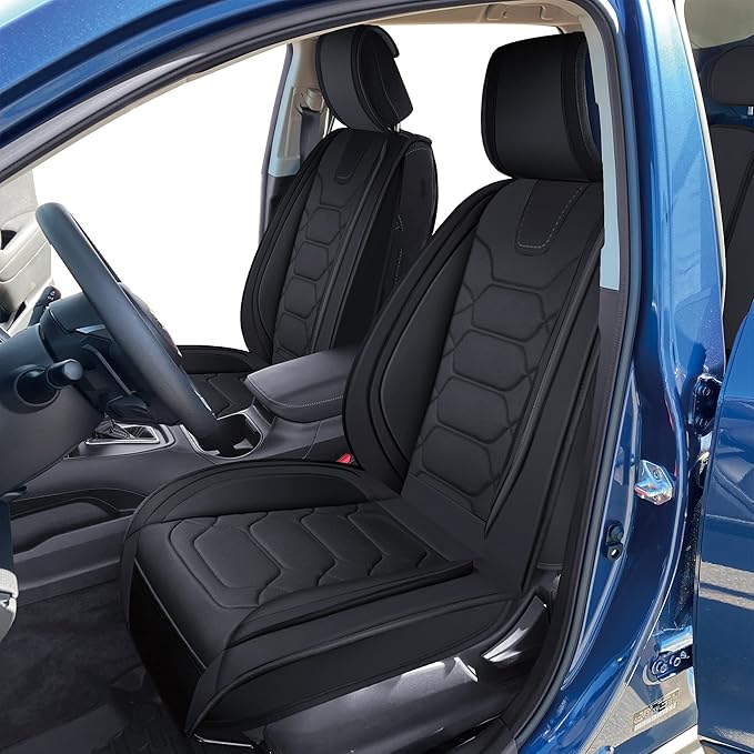 OASIS AUTO Custom Fit Seat Covers for Forester/Outback/Legacy/Impreza/Crosstrek 2010-2025, Waterproof Durable Faux Leather Seat Protector Cushion (Full Set, Black)