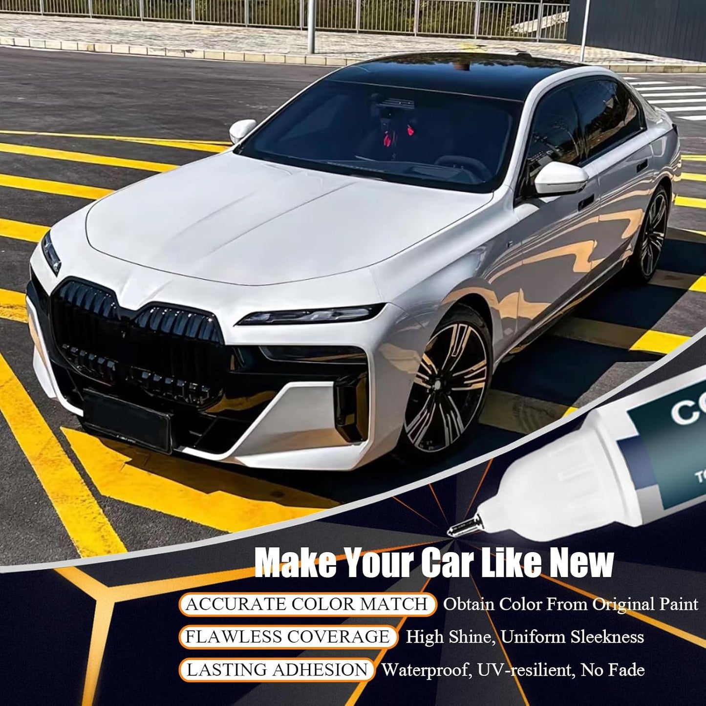 Alpine White(300) Touch Up Paint for BMW, Car Paint Pen Scratch Repair Two-In-One Touch Up Paint, Premium Car Scratch Remover for Deep Scratches