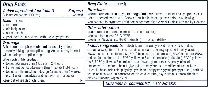 TUMS Chewy Bites Chewable Antacid Tablets for Ultra Strength Heartburn Relief, Great for a Summer BBQ- Mixed Fruit - 200 Count