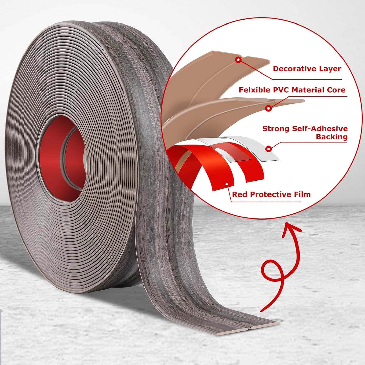 Flexible Wall Corner Protector Moulding Trim Peel and Stick Wall Corner Guards Edge Protector Self Adhesive Molding Trim Strip for Edge Ceiling (Brown Walnut Wood Grain, 2.4 in x 20 Ft)