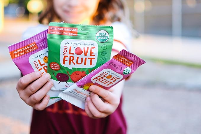 YOU LOVE FRUIT - Fruit Snacks Variety Pack 30 count, 100% Natural Gluten-Free, Vegan, Low Carb, Low Fat Fruit Kosher Snacks for Kids, College Students, Teachers and Offices, Healthy Fruit Snacks (passion fruit, super berry, mango)