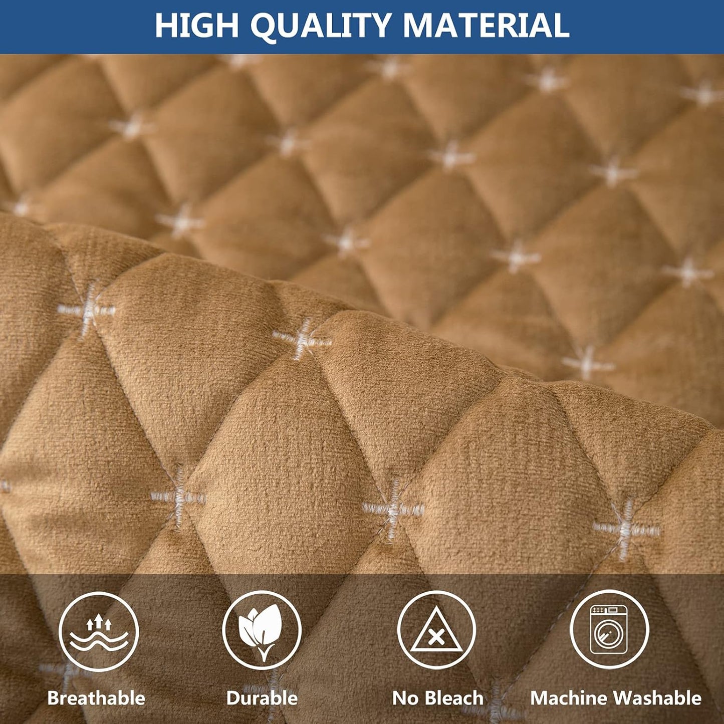 Eismodra Throw Pillows,Couch Cover,Sofa Cover,Sectional Couch Covers for 3 Cushion Couch,Sofa Slipcovers for Dogs Cats Pet Loveseat Recliner Leather L Shaped,Coffee 18 x 18 Inches (Only 1 Piece)