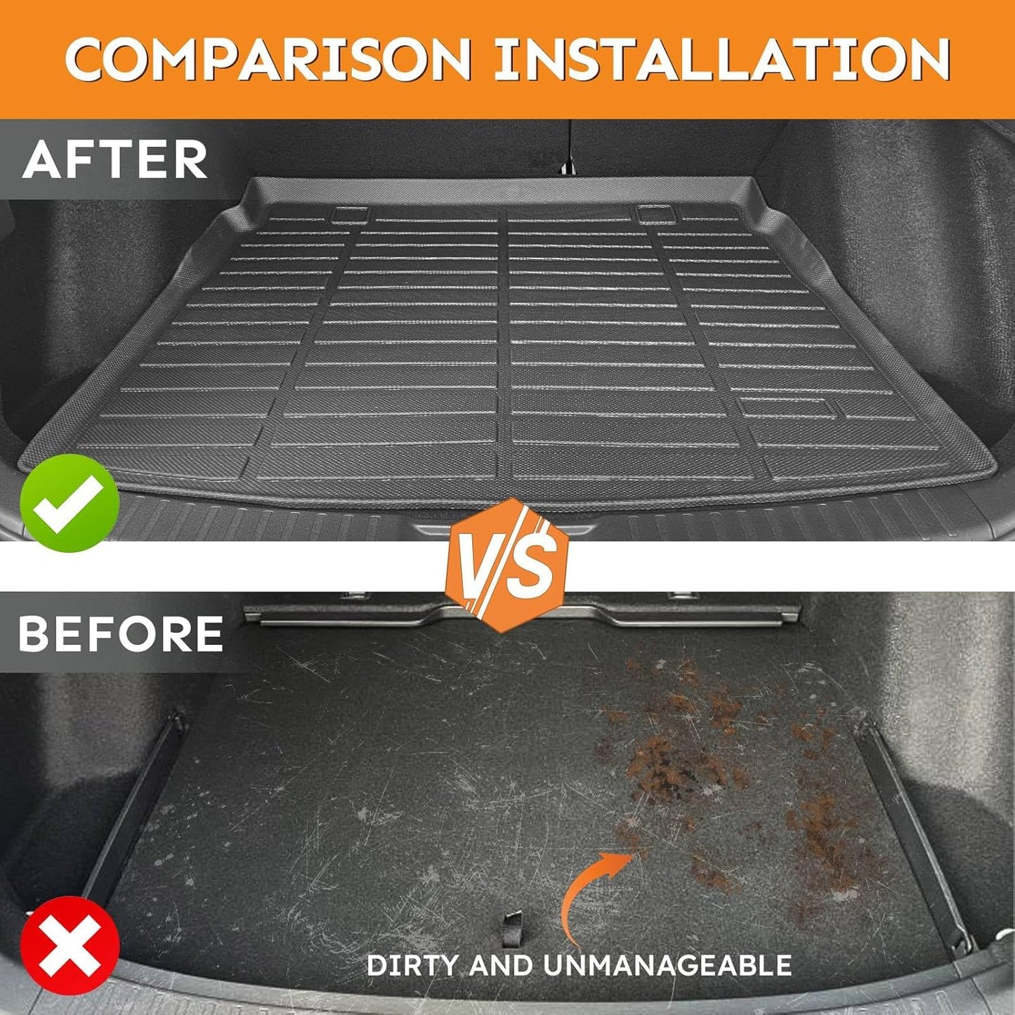 Binmotor-Floor Mats & Cargo Liner Set for Kia K4 2025 (Only Sedan), All Weather Car Mats Cargo Trunk Mat for Kia K4 2025 Accessories