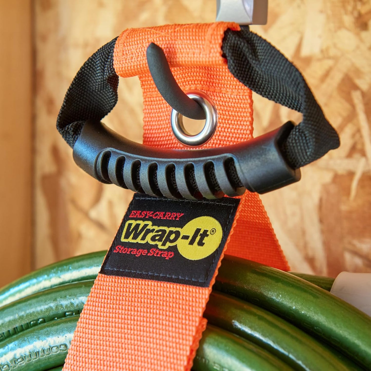 Easy-Carry Wrap-It Storage Straps - 28” (2-Pack) Blaze Orange with Grommet - Heavy Duty Wrap It Storage Straps and Extension Cord Wrap for Water Hose Storage