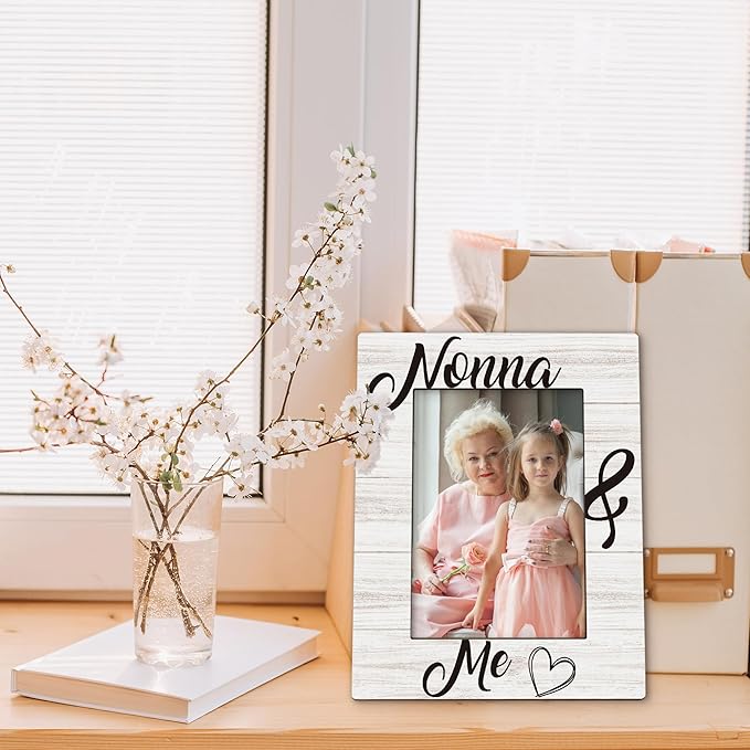 Nonna Gifts Picture Frames - Grandma Photo Frame, Nonnas Grandma Gifts for Birthday from Grandkids Grandchildren, Nonna and Me Picture Grandmother Photo Frames for Home Bedroom Decor, 5x7