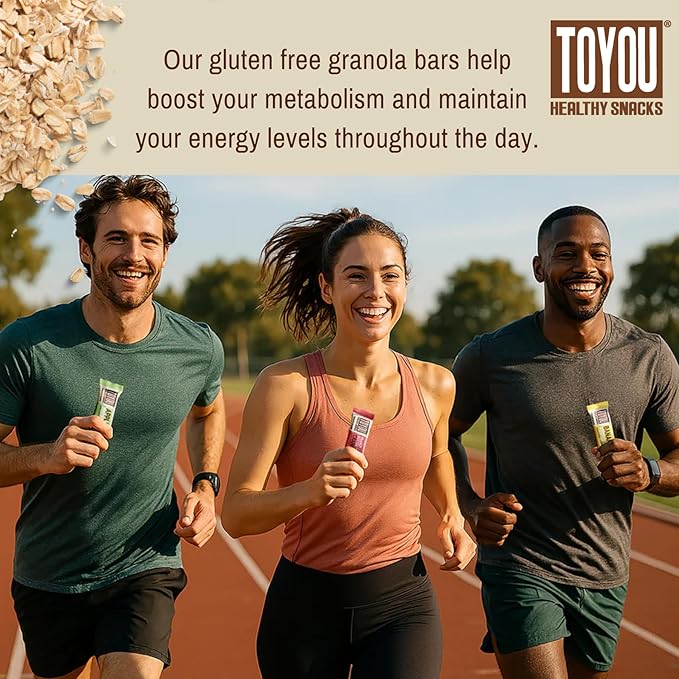 ToYou Chewy Fruit and Nut Bars - Healthy Protein Snacks | Granola Bar - 1.41 Ounce (Pack of 12) | Soft Chewy, Vegan, Fiber-packed Granola Bars for Adults and Kids, Made with Natural Ingredients