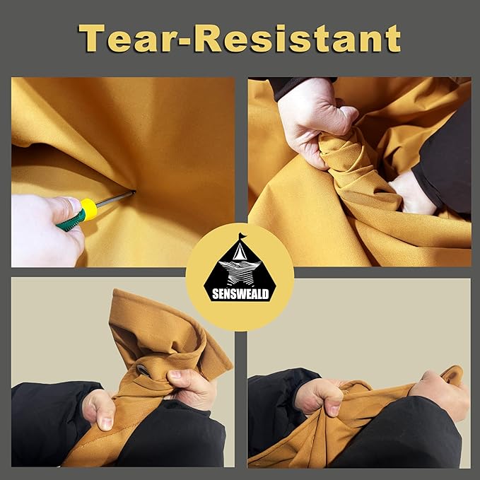 Heavy Duty Canvas Tarp 4x8 Feet 16oz Water-Resistant Canvas with Grommets，Tear Resistant, Durable, Multipurpose Protective Tan Tarp Cover for Camping, Tent, Car