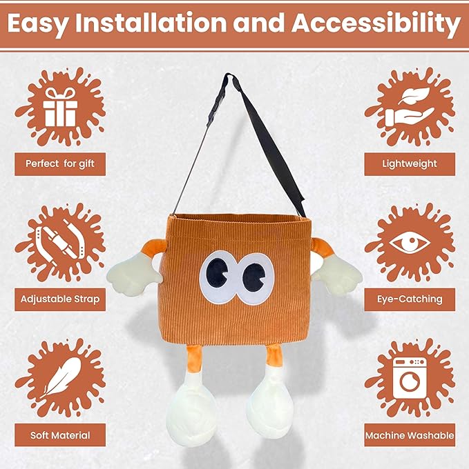 Hello Bro 2-in-1 Car Trash Can with Tissue Holder, Plush Design, Back Seat Organizer (Brown)