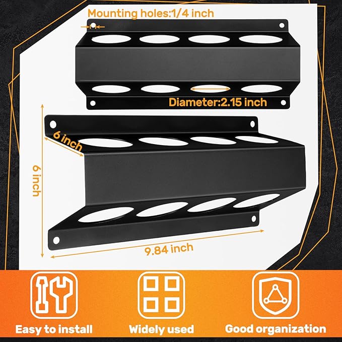 4 Slot TIG Welding Rod Holder Storage Tubes Rack Welding Filler Rod Tubes Organizer Wall Mount Container Shelf for Welder Table