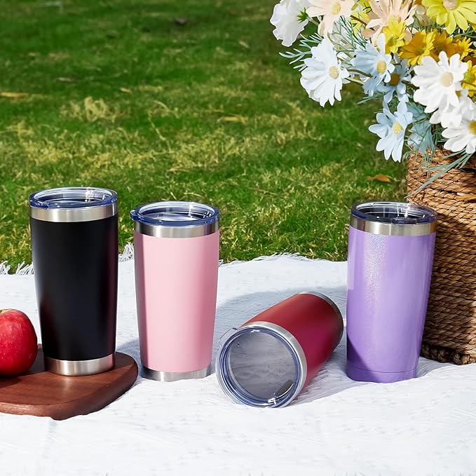 MEWAY 20oz Tumbler Cup Double Wall Vacuum Insulated Travel Mug Bulk, Stainless Steel Tumblers with Lid and Straw, Durable Powder Coated Coffee Cups for Cold & Hot Drinks (Army Green, 1)
