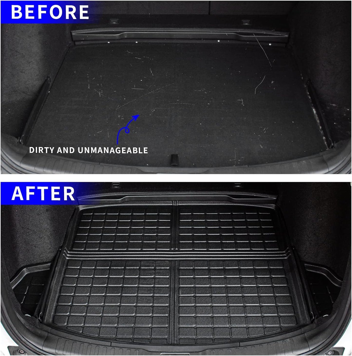 Rongtaod Floor Mats Compatible with 2017-2022 Honda CRV Cargo Liner Trunk Mat TPE All Weather Trunk Liner 2021 CR-V Accessories (Trunk Mats+Floor Mats)