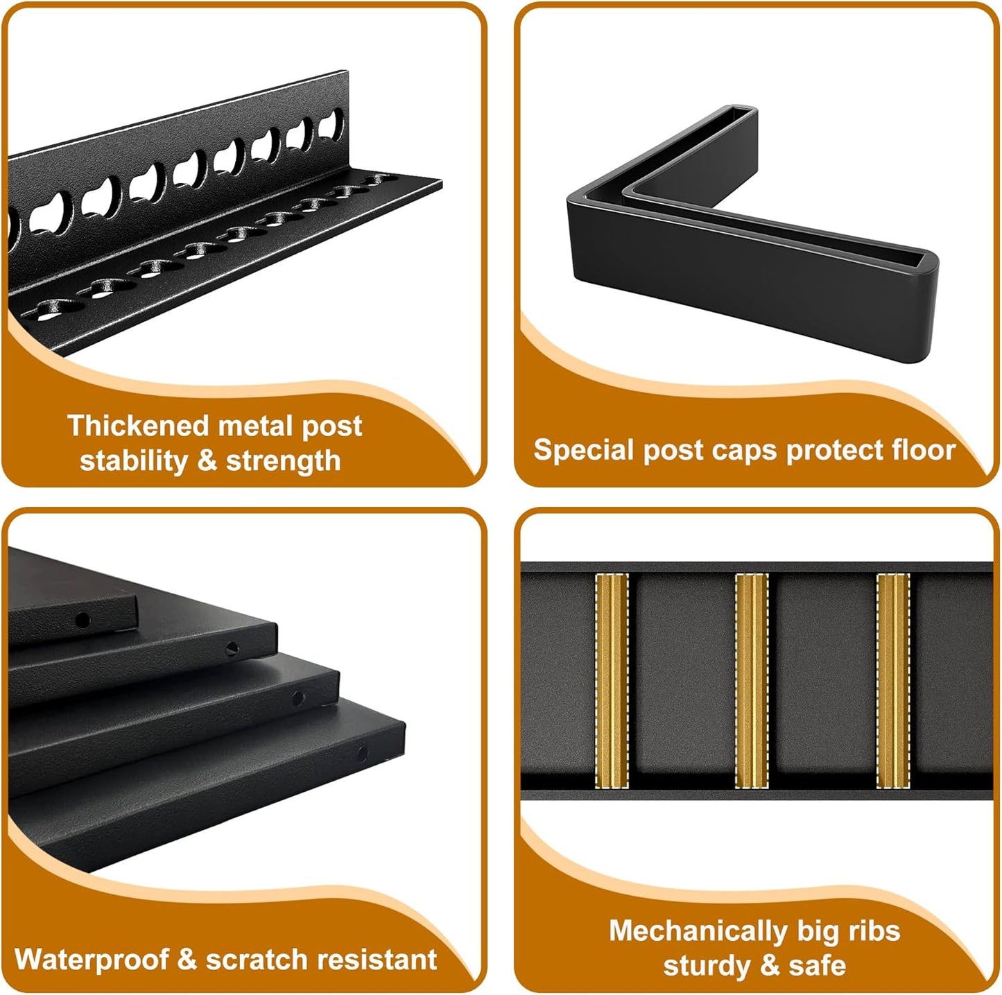 40" W Garage Shelving Heavy Duty，2000LBS Loads Adjustable Garage Storage Shelves, 5-Tier Metal Shelving Units and Storage Racks Heavy Duty, 40”W x 18”D x 72”H，Black