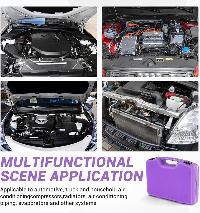 YJINGRUI 77 PCS Automotive Air Conditioner Leak Test Kit, Auto air Conditioning Repair Tools, Air Conditioning Leak Detector, Universal Car & Truck Refrigerant Leak Testing Kit