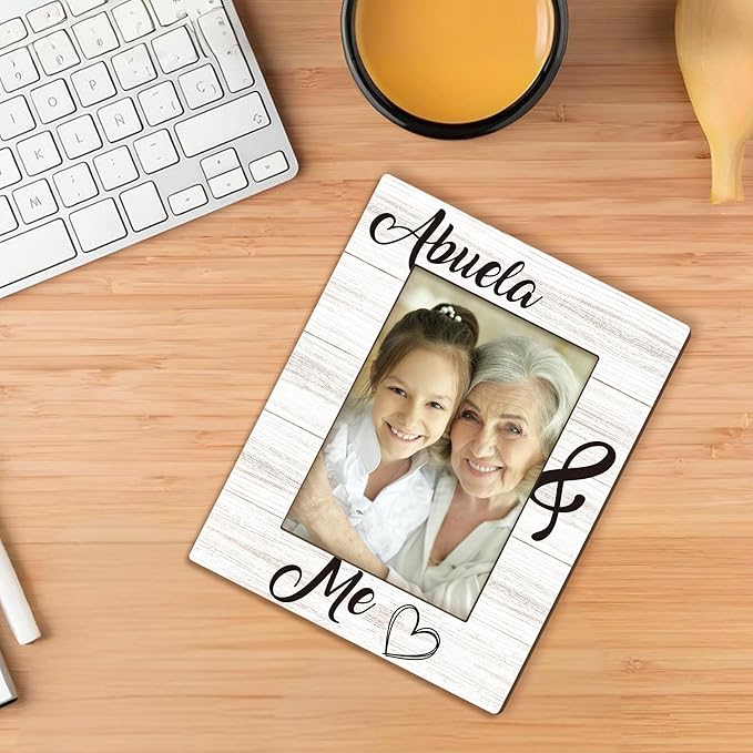 Abuela Gifts Picture Frame 5x7, Grandma Photo Frame, Christmas Mothers Day Birthday Gifts for Abuelas from Grandkids, Regalos Para Abuela Wooden Picture Photo Frames for Desk Home Room Decor