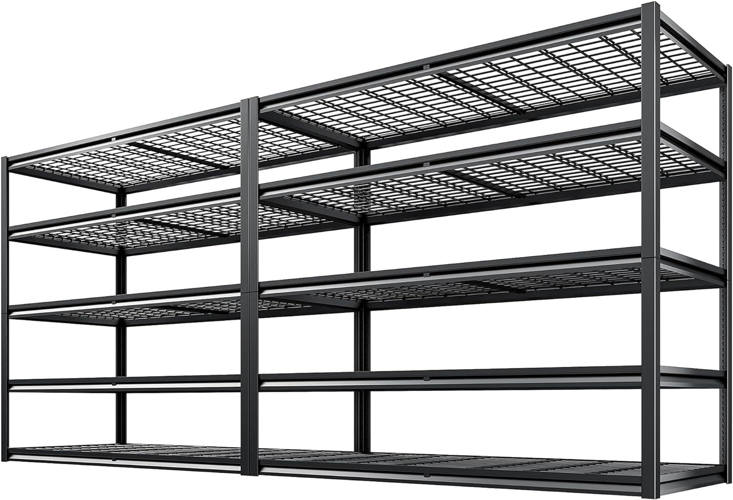 REIBII 55.2'' W x 78.2'' H x 26'' D, 5-Tier Metal Garage Shelving Units, 3000LBS Capacity, Adjustable Heavy Duty Shelves, 2 Pack