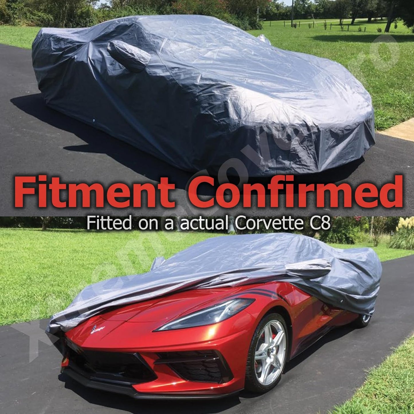 Custom FIT Car Cover fits 2020 2021 2022 2023 2024 2025 Chevy Corvette C8 XTREMECOVERPRO Diamond Series Grey