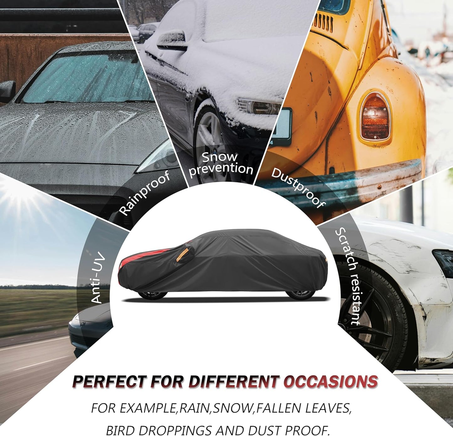 Car Cover Automobiles Waterproof All Weater Compatible with Jeep Wrangler Cover 2 Door, Outdoor Full Exterior for Covers Fits JK JL TJ YJ CJ