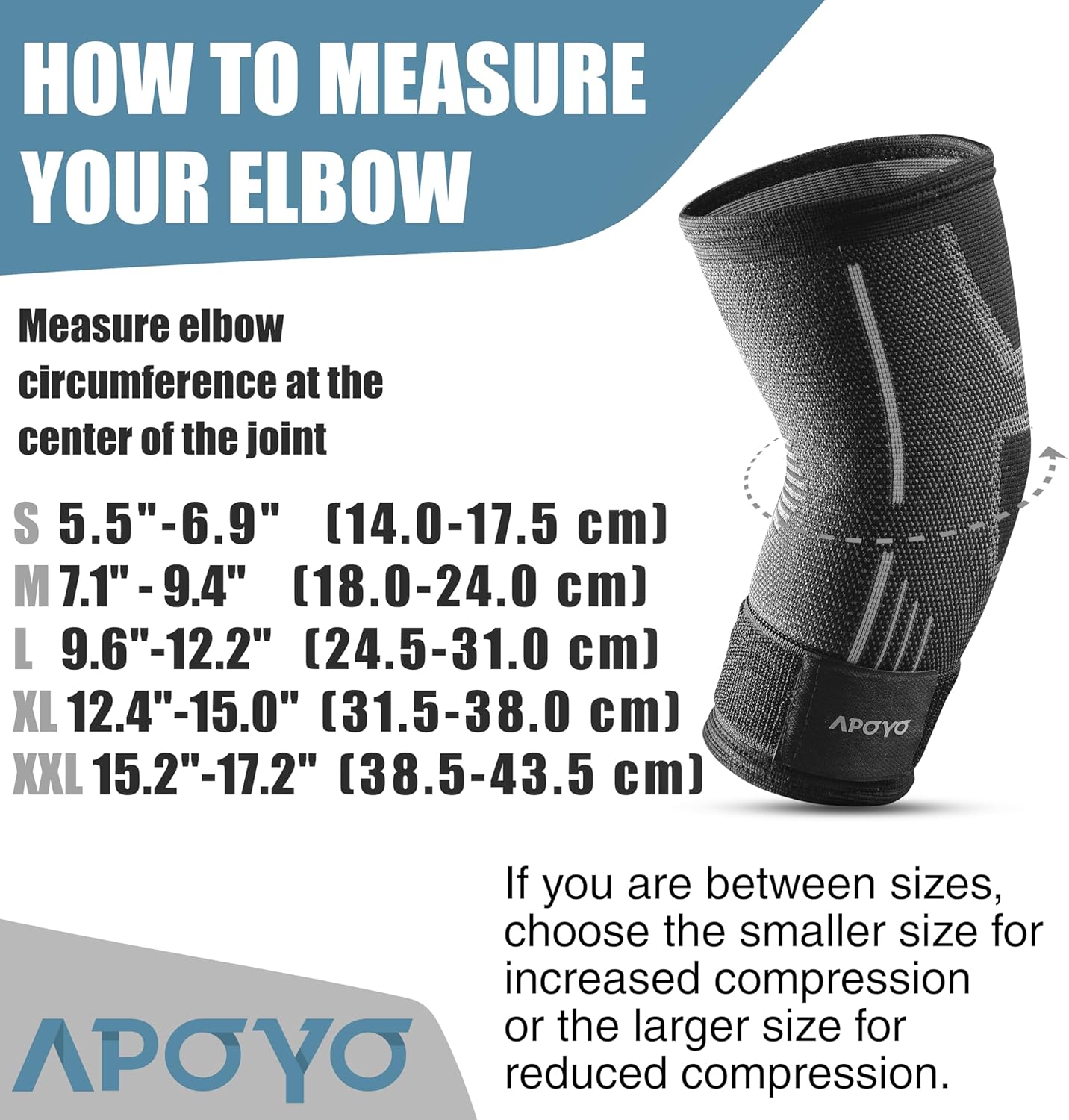 APOYO Elbow Brace for Tendonitis and Tennis Elbow, (Pair) Compression Sleeve for Arthritis, Workouts, Reduce Joint Pain During Fitness Activity (Large)