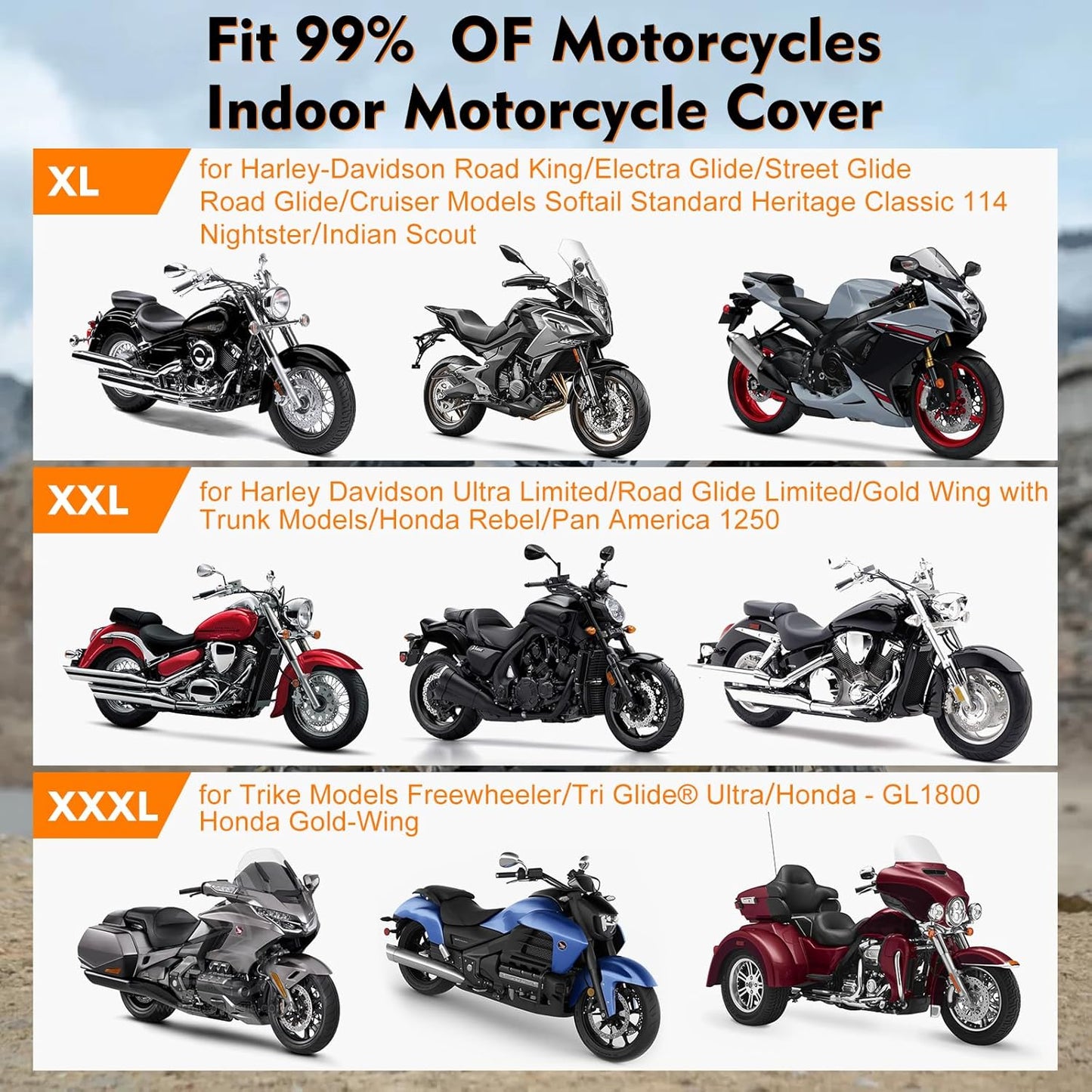 Indoor Motorcycle Cover, Soft Stretch Elastic Dustproof Protection Windproof Cover for Bike, Black and Red Stitching Motorcycle Cover for 109 x 41 x 54 in