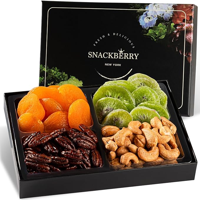 Variety Dried Fuit and Nuts Gift Basket (2 Pack), Nut Platter, Fathers Day Gift Basket, Gift Box for Birthday. Anniversary, Get Well Gift, Gift for Him, Her and Family