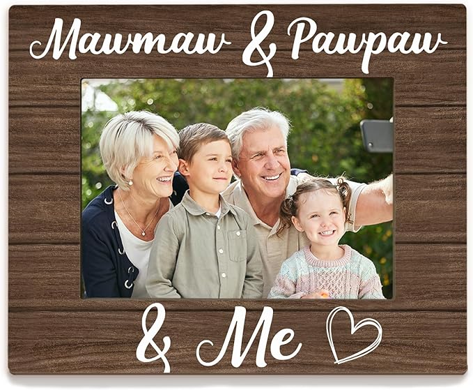 Mawmaw and Pawpaw Picture Frame 5x7, Grandparents Photo Frame, Christmas Birthday Gift for Grandparents from Grandkids, Mawmaw and Pawpaw and Me Wooden Picture Photo Frames for Home Room Decor