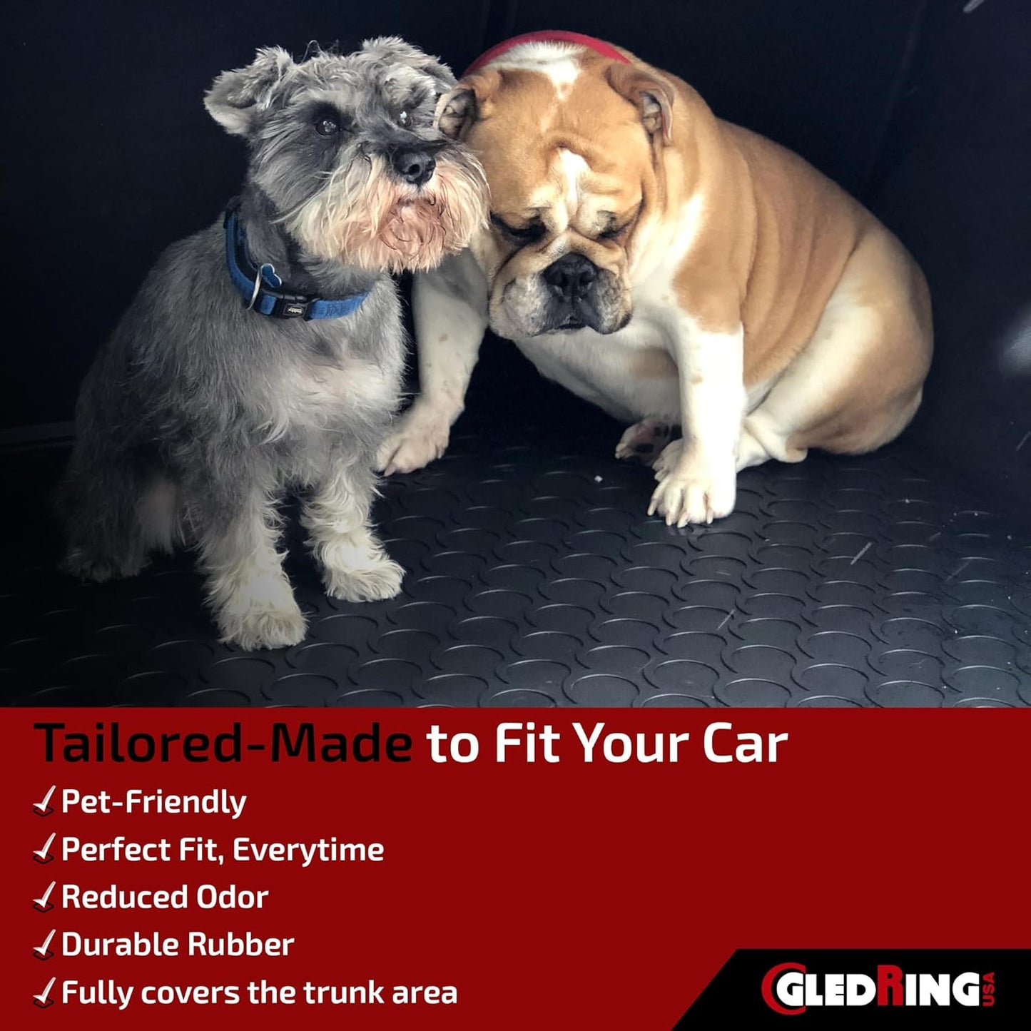 Gledring USA Custom Fit All-Weather Rubber Cargo Liner Mat Compatible with Mercedes Benz GLE Class AMG GLE 43/63/63S/450 AMG (W166) 2016-2019, No Trimming Needed, Tailored Fit, Rain & Mud Protection