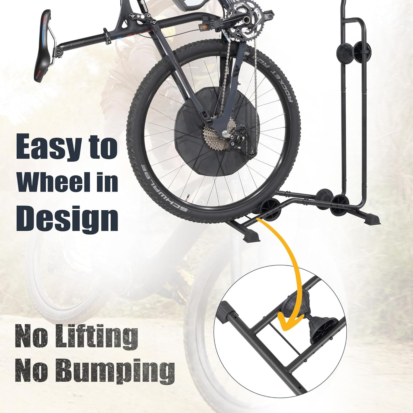 CyclingDeal Upright E Bike Fat Tire Bike Stand - Vertical & Horizontal Bike Rack Bicycle Storage Stand - Vertical E Bike Rack Garage - Fat Tire Bike Storage Rack - Holds Bikes up to 110 lbs