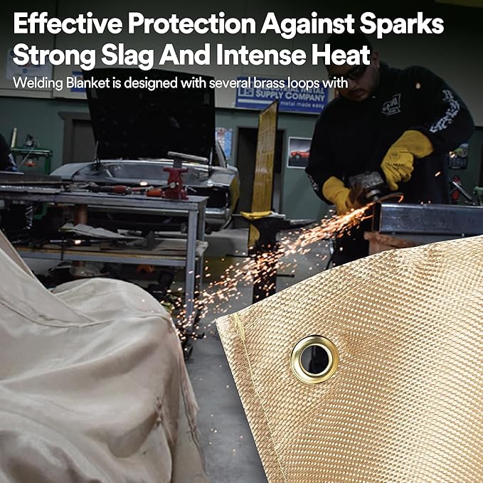 Welding Blanket, Heavy Duty Welding Blanket 6FTx8FT Large Size Fiberglass Welding Curtain
