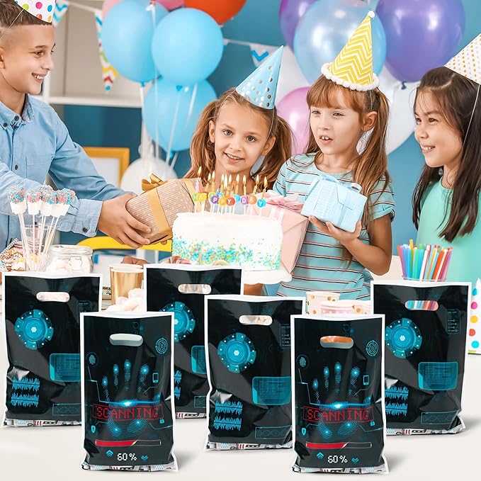 Top Secret Spy Party Favor Bags - 50Pcs Mysterious Secret Agent Goody Candy Treat Gifts Bags, Mystery Spy Themed Party Decorations for Kids Boys Girls Birthday Escape Room Events Supplies