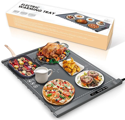 Food Warming Mat - Portable Party Buffet Electric Warming Tray, Foldable Food Warmer, Timed Off, Temperature Adjustable, Suitable for Daily, Outdoor, Party