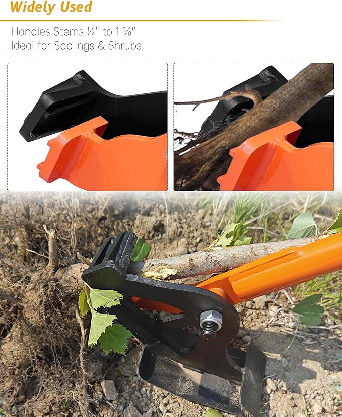 Medium Size Sapling Puller, Heavy-Duty High-Leverage Tree Puller Tool, Fully Uproots Woody Stems ¼ inch - 1 ⅜ inches, Suitable for Trees, Shrubs, Vines and Thorns with Large Root Systems