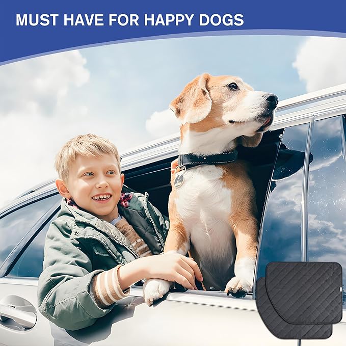 Dog Car Door Protector for Large SUV & Truck ??XL Size, Anti-Scratch/Stain-Resistant, Window-Roll-Compatible, 2-Pack, Secure Fit for Wide/Tall Doors (Black)
