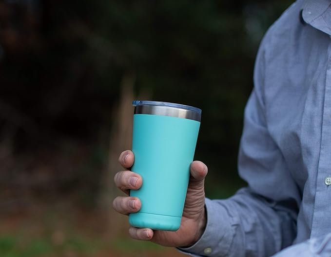 Earth Ethical Coffee Travel Mug for Women - Double Walled Insulated Coffee Mugs Made for and by Women - Stainless Steel, Easy Grip Travel Cup for Coffee or Iced Drinks - 20 oz (Teal)