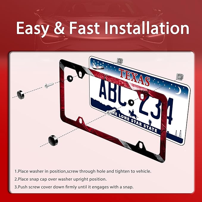 Personalise Trinidad and Tobago Flag License Plate Frame Patriotic License Plate Frames Funny Auto Accessory Bracket Stainless Steel License Plate for Women Men 6.3x12.3 Inch