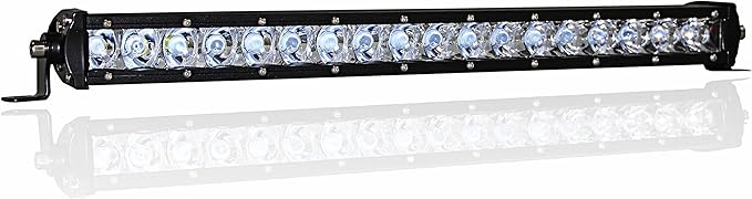 AngelMa Bright Series 22" Inch 100w Straight LED Bar Spot Light Bar 12000 Lumens Off Road for Pickup Cab ATV SUV UTV Truck Bus 4X4WD UTE Van Lamp + Switch Wiring Harness