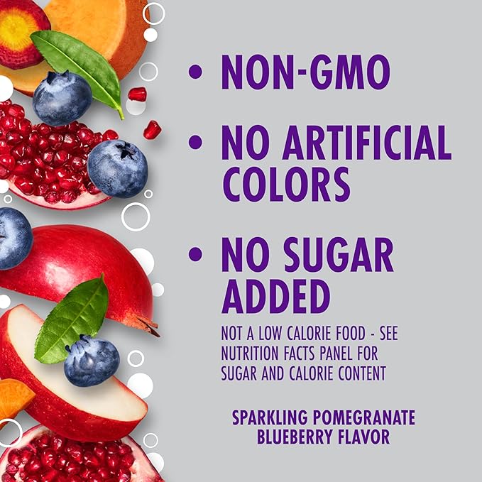 V8 +Energy Sparkling Pomegranate Blueberry Juice Energy Drink, 11.5 fl oz Can (4 Pack)